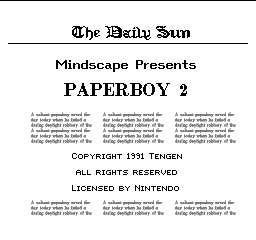 Paperboy 2 Title Screen